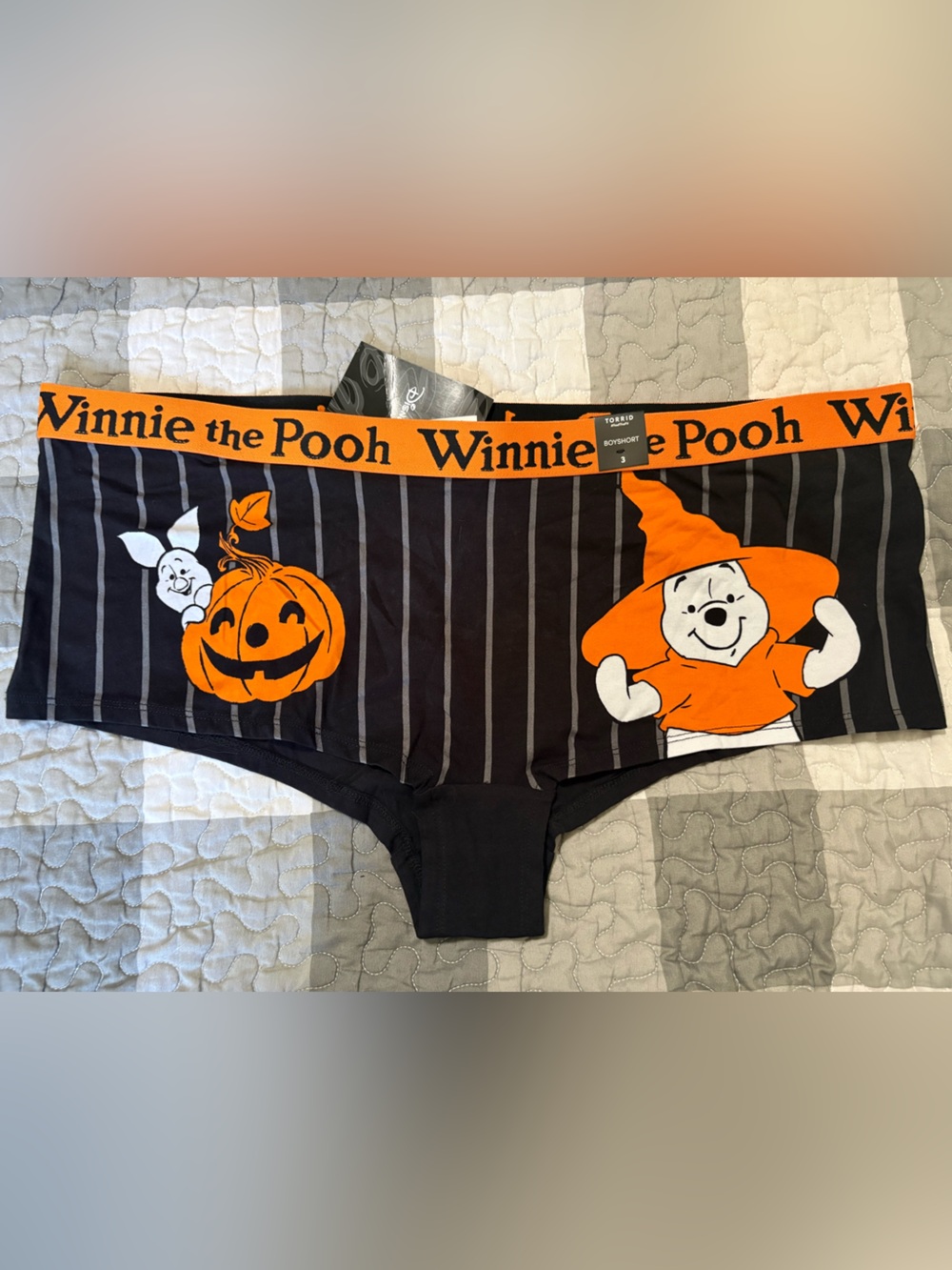 torrid Black and Orange Winnie the Pooh Halloween Hipster Brief